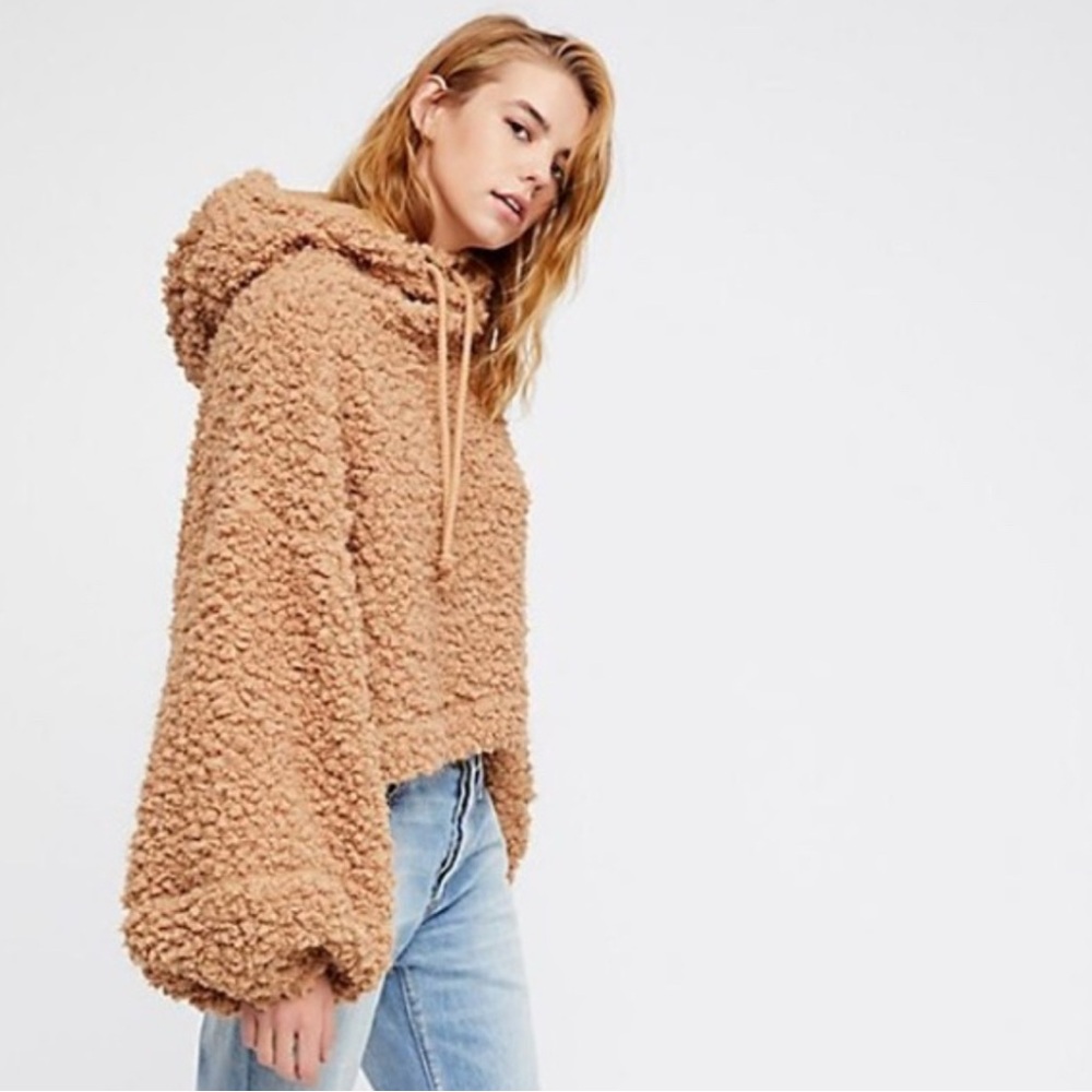 Free People Tan Hooded Sweater